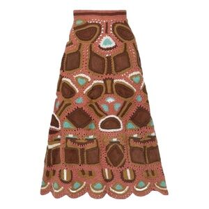 ULLA JOHNSON Embellished A-Line Maxi Skirt